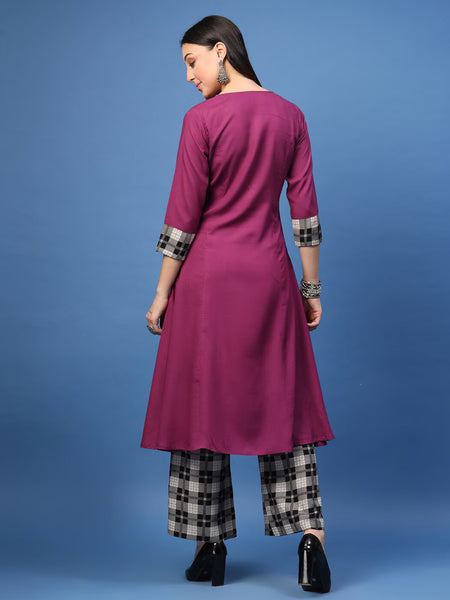 Women Straight Kurta Palazzo Set