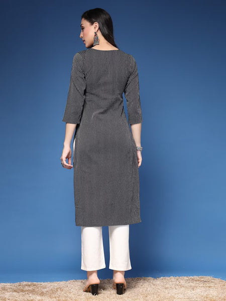 Women Striped Straight Kurta