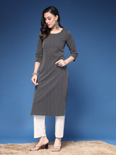 Women Striped Straight Kurta