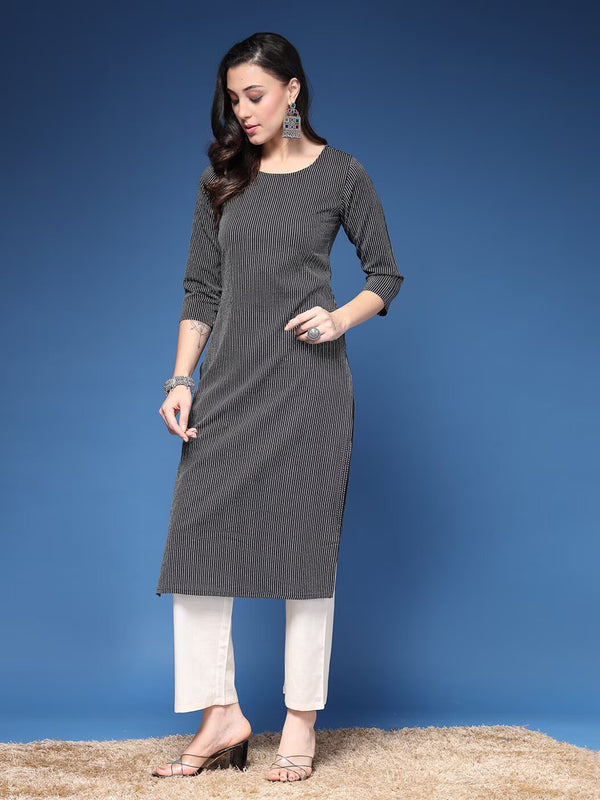 Women Striped Straight Kurta