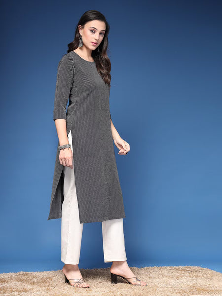 Women Striped Straight Kurta