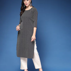 Women Striped Straight Kurta