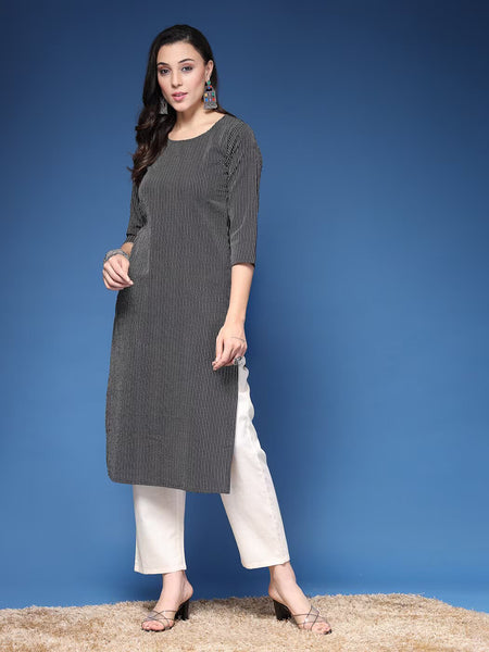 Women Striped Straight Kurta