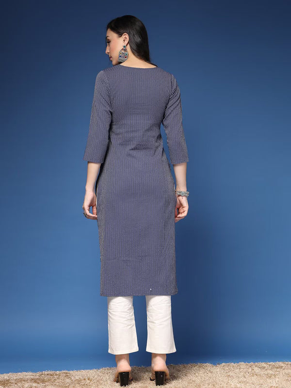 Women Striped Straight Kurta