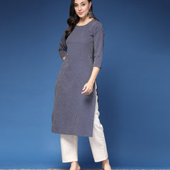 Women Striped Straight Kurta
