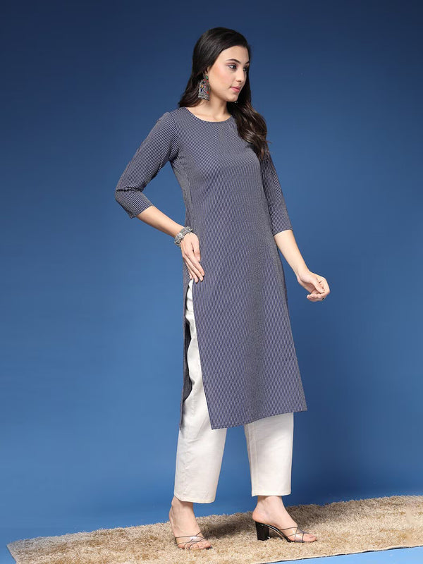 Women Striped Straight Kurta