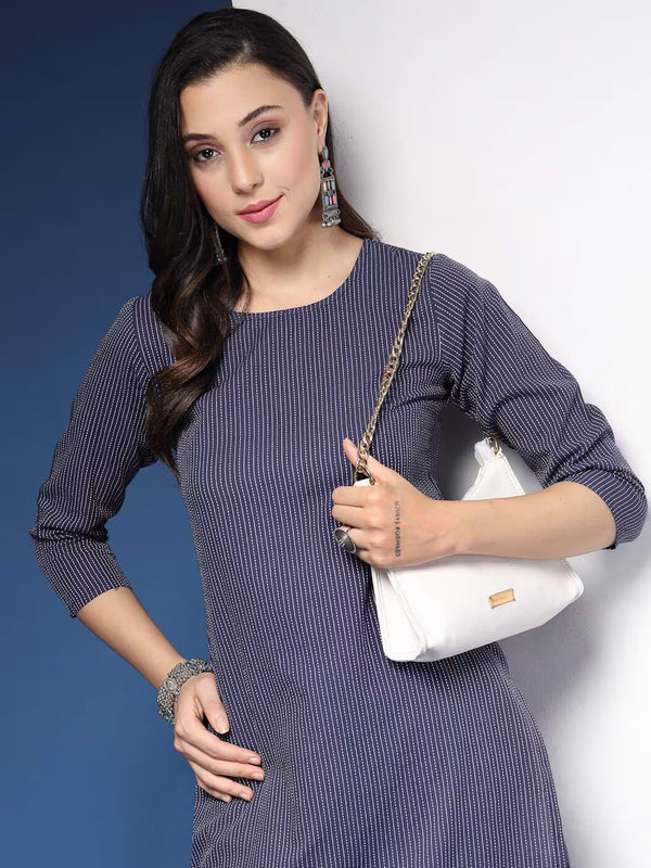 Women Striped Straight Kurta