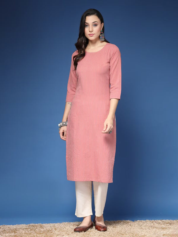 Women Striped Straight Kurta