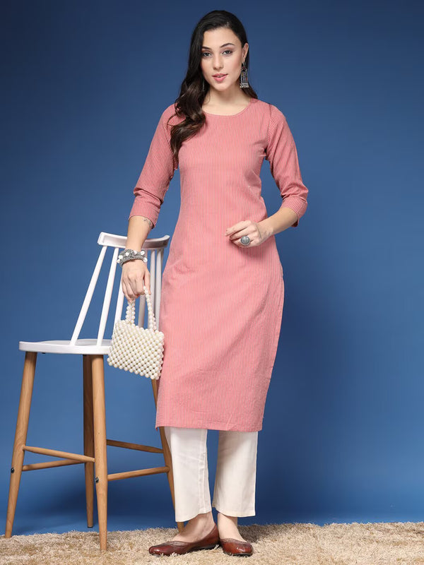 Women Striped Straight Kurta