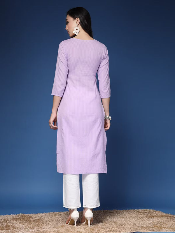 Women Striped Straight Kurta