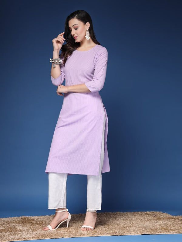 Women Striped Straight Kurta