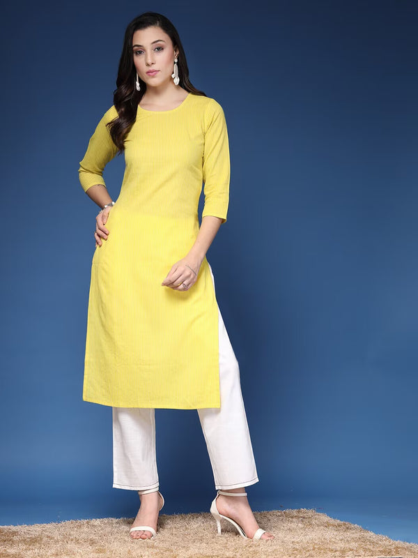 Women Striped Straight Kurta