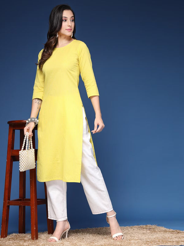 Women Striped Straight Kurta