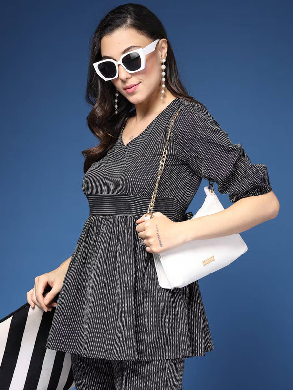 Women Striped 2-Piece Co-Ord Set