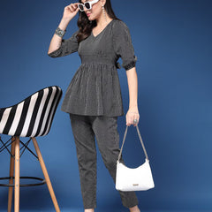 Women Striped 2-Piece Co-Ord Set