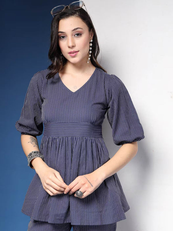 Women Striped 2-Piece Co-Ord Set