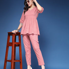 Women Striped 2-Piece Co-Ord Set