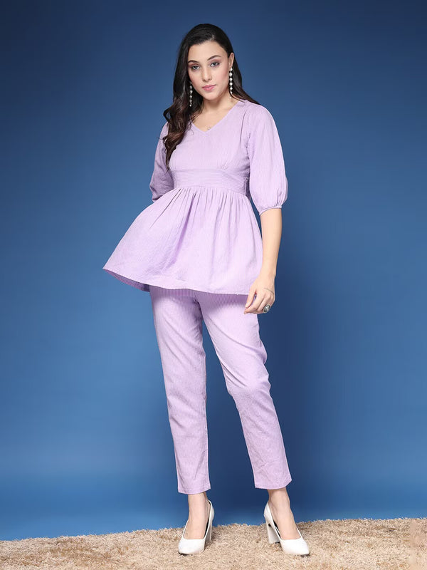 Women Striped 2-Piece Co-Ord Set