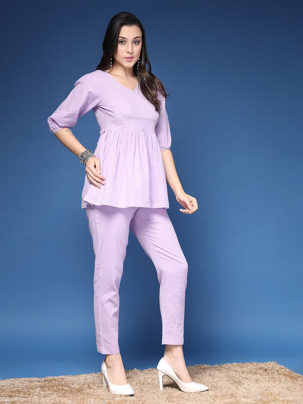 Women Striped 2-Piece Co-Ord Set
