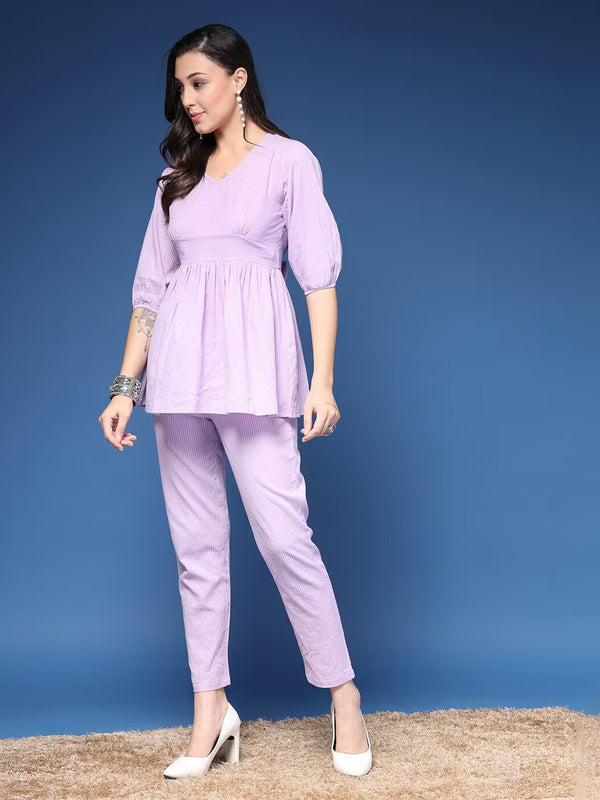 Women Striped 2-Piece Co-Ord Set