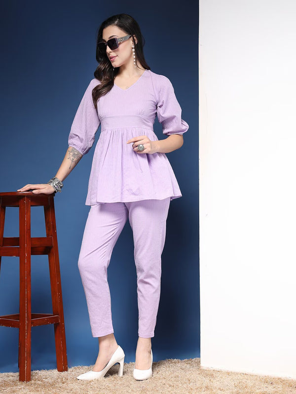 Women Striped 2-Piece Co-Ord Set