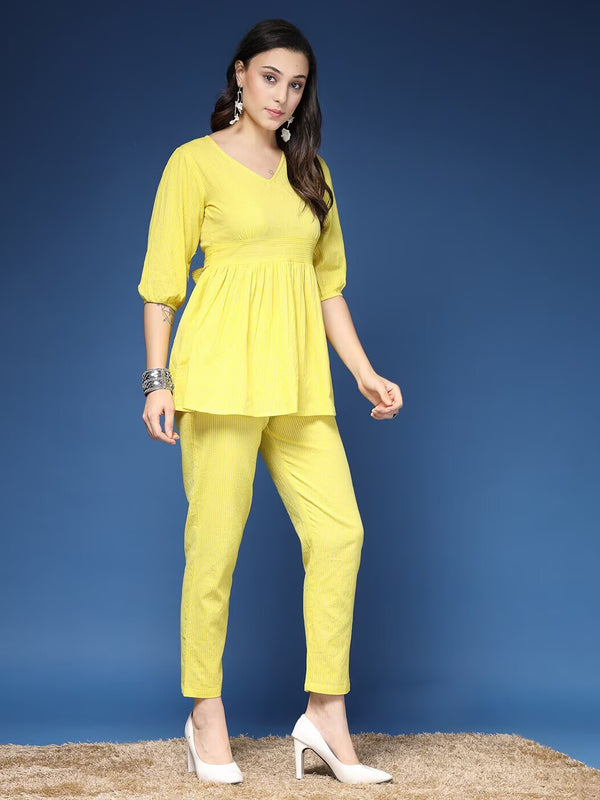 Women Striped 2-Piece Co-Ord Set