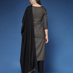 Women Printed Straight Kurta Set with Dupatta