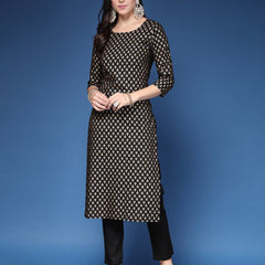 Women Printed Straight Kurta Set with Dupatta