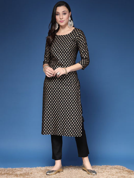 Women Printed Straight Kurta Set with Dupatta