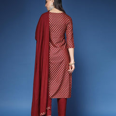 Women Printed Straight Kurta Set with Dupatta