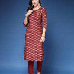 Women Printed Straight Kurta Set with Dupatta