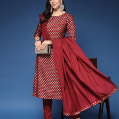 Women Printed Straight Kurta Set with Dupatta