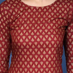 Women Printed Straight Kurta Set with Dupatta