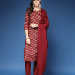 Women Printed Straight Kurta Set with Dupatta
