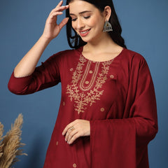 Embroidery Straight Kurta Set