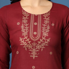 Embroidery Straight Kurta Set