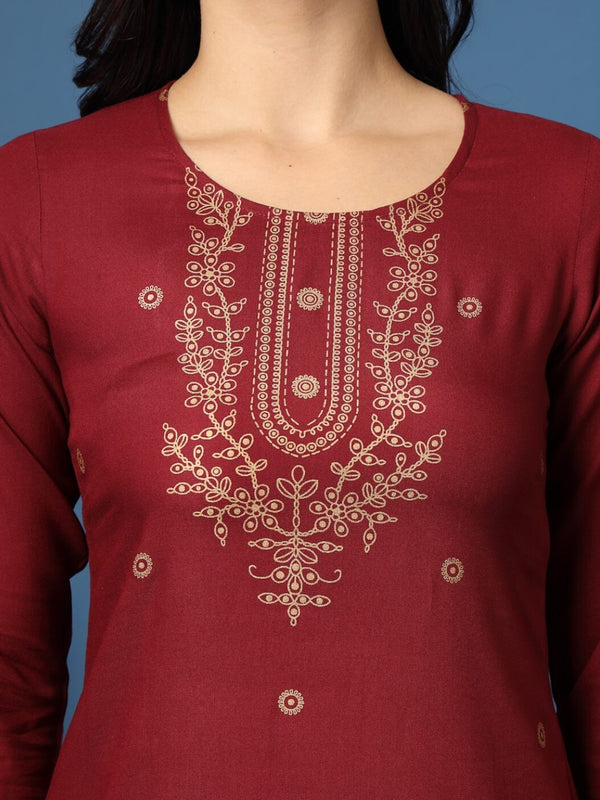 Embroidery Straight Kurta Set