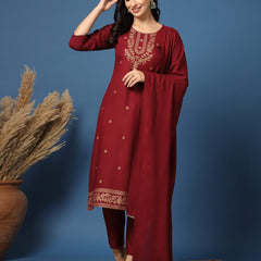 Embroidery Straight Kurta Set