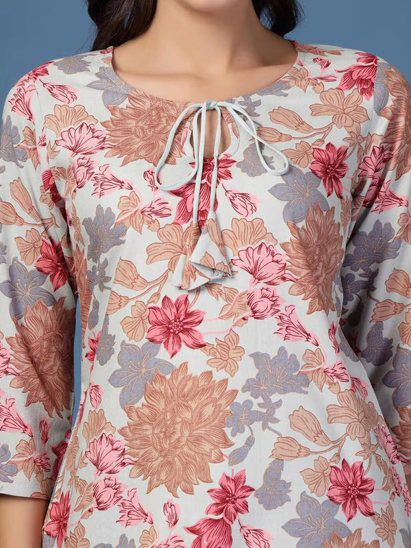 Women Floral Straight Kurta