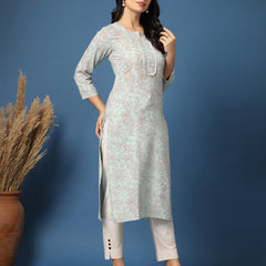 Women Floral Straight Kurta