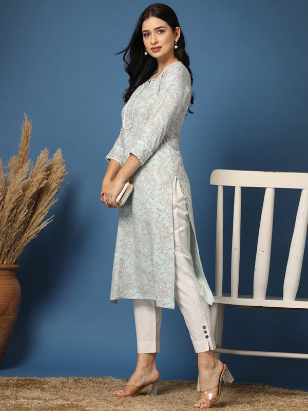 Women Floral Straight Kurta