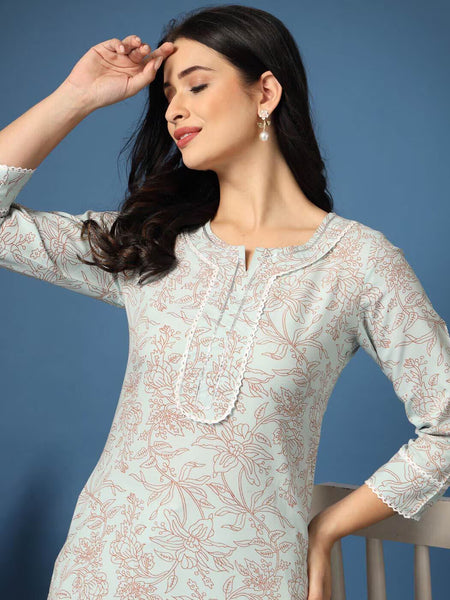 Women Floral Straight Kurta
