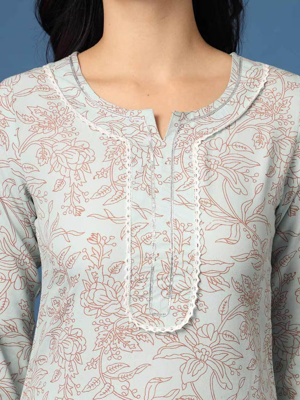 Women Floral Straight Kurta