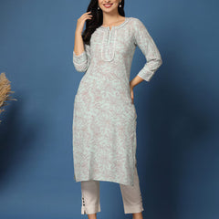 Women Floral Straight Kurta