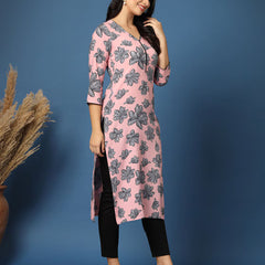 Women Floral Straight Kurta