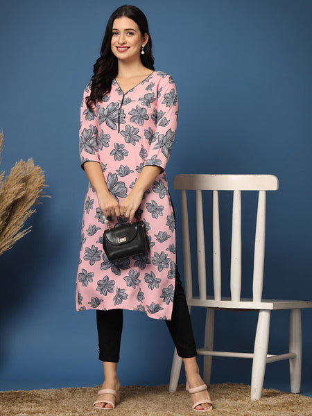 Women Floral Straight Kurta