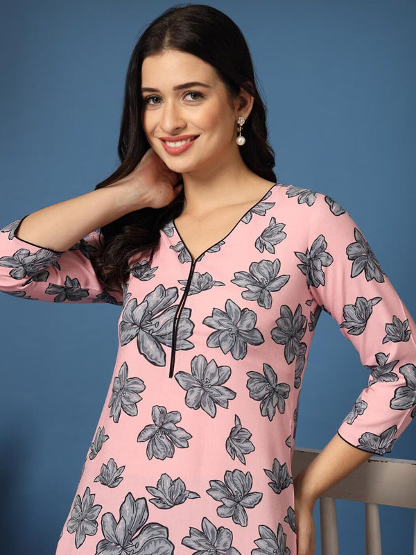 Women Floral Straight Kurta