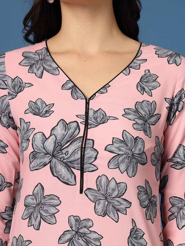 Women Floral Straight Kurta