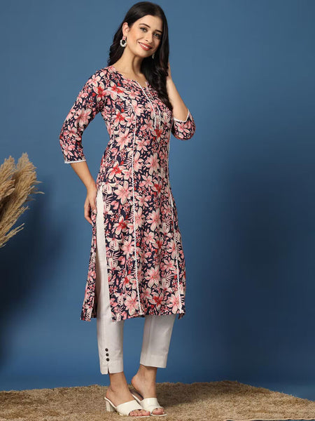 Women Floral Straight Kurta