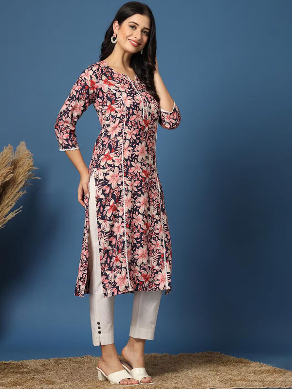 Women Floral Straight Kurta